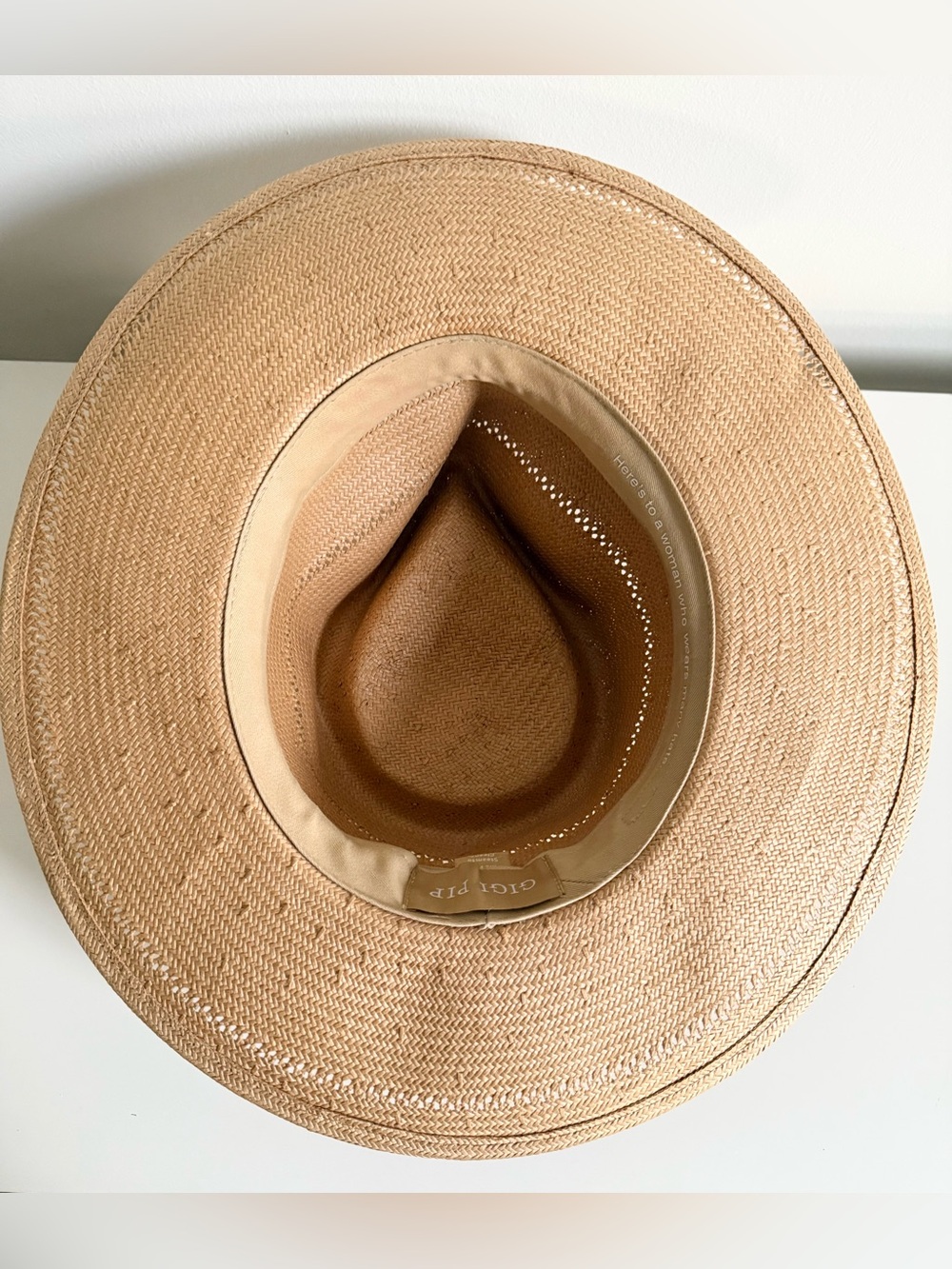 Gigi Pip Arlo Rancher Fedora Straw Hat In Honey Boho Summer Beach Size 57 - Picture 13 of 16